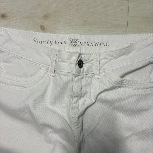 Simply Vera Wang Women's White Denim Mid-Rise Cropped Jeans Size 4 - Picture 3 of 6